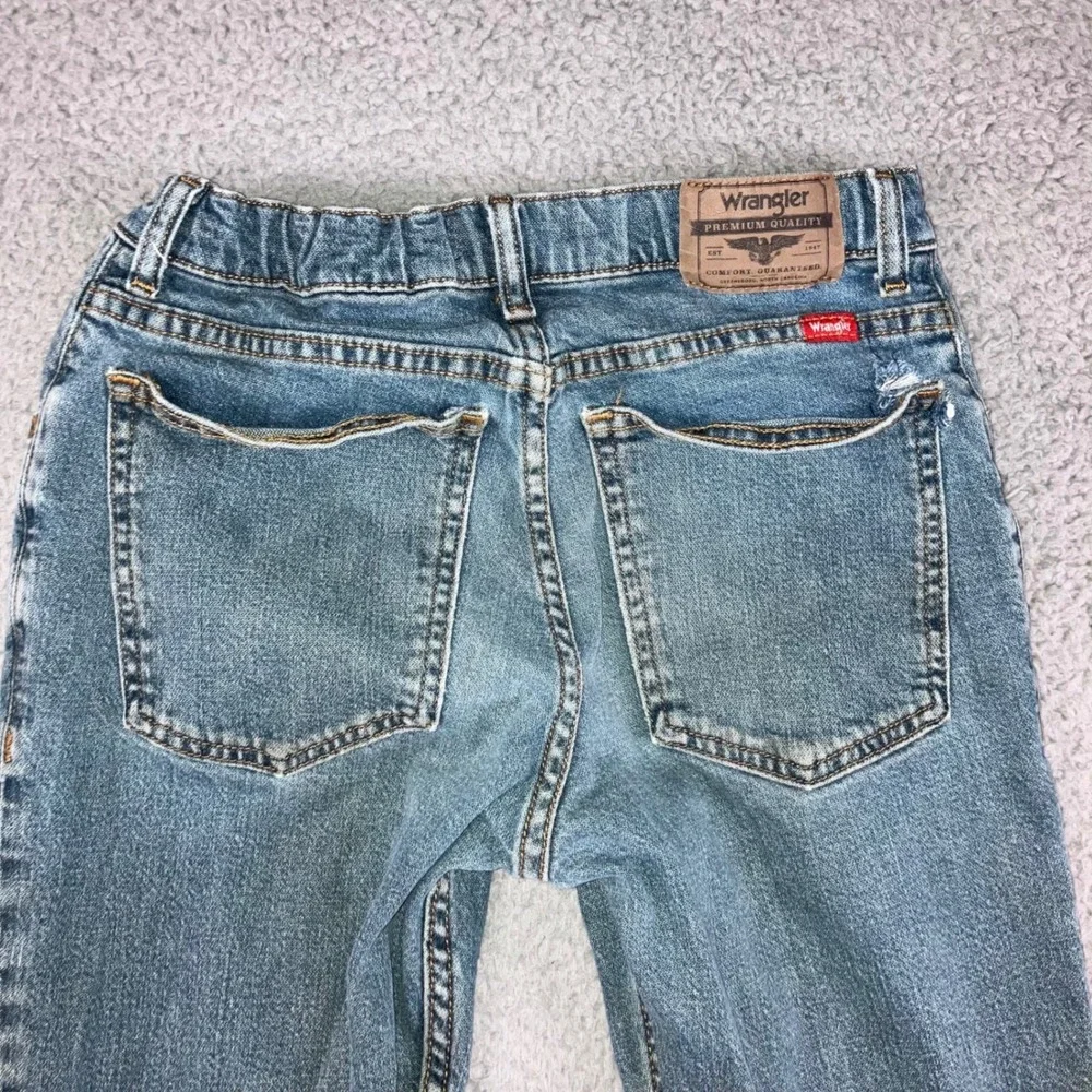 Wrangler Classic Boot Jeans Boys 16 Medium Wash Adjustable Waist Grunge‎ Western